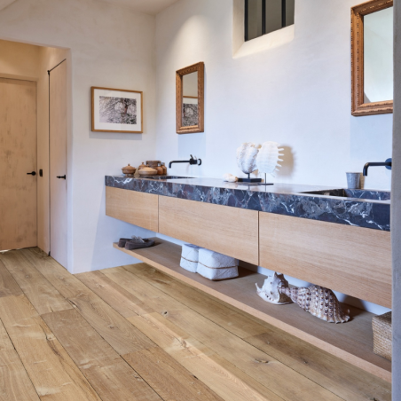 Parquet bois Chêne Massif Grisé Clair - ép.20 x l.190 x L.2500 mm
