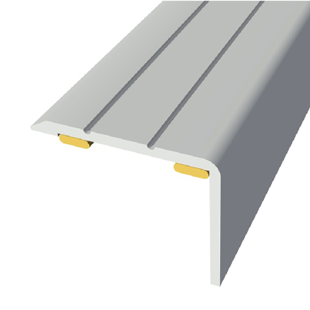 Nez de marche aluminium Argent 03 - 20x25x2700 mm adhesive