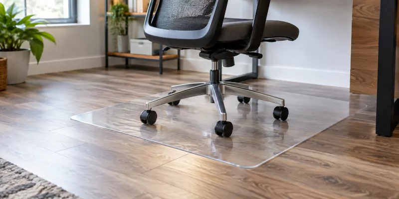 Tapis de protection sous les sièges à roulettes